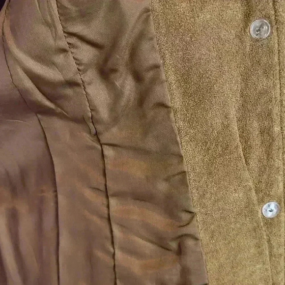 I.e Tan Genuine Leather Suede Jacket Leather Jacket Edgy Womens Size Unknown - Picture 3 of 11